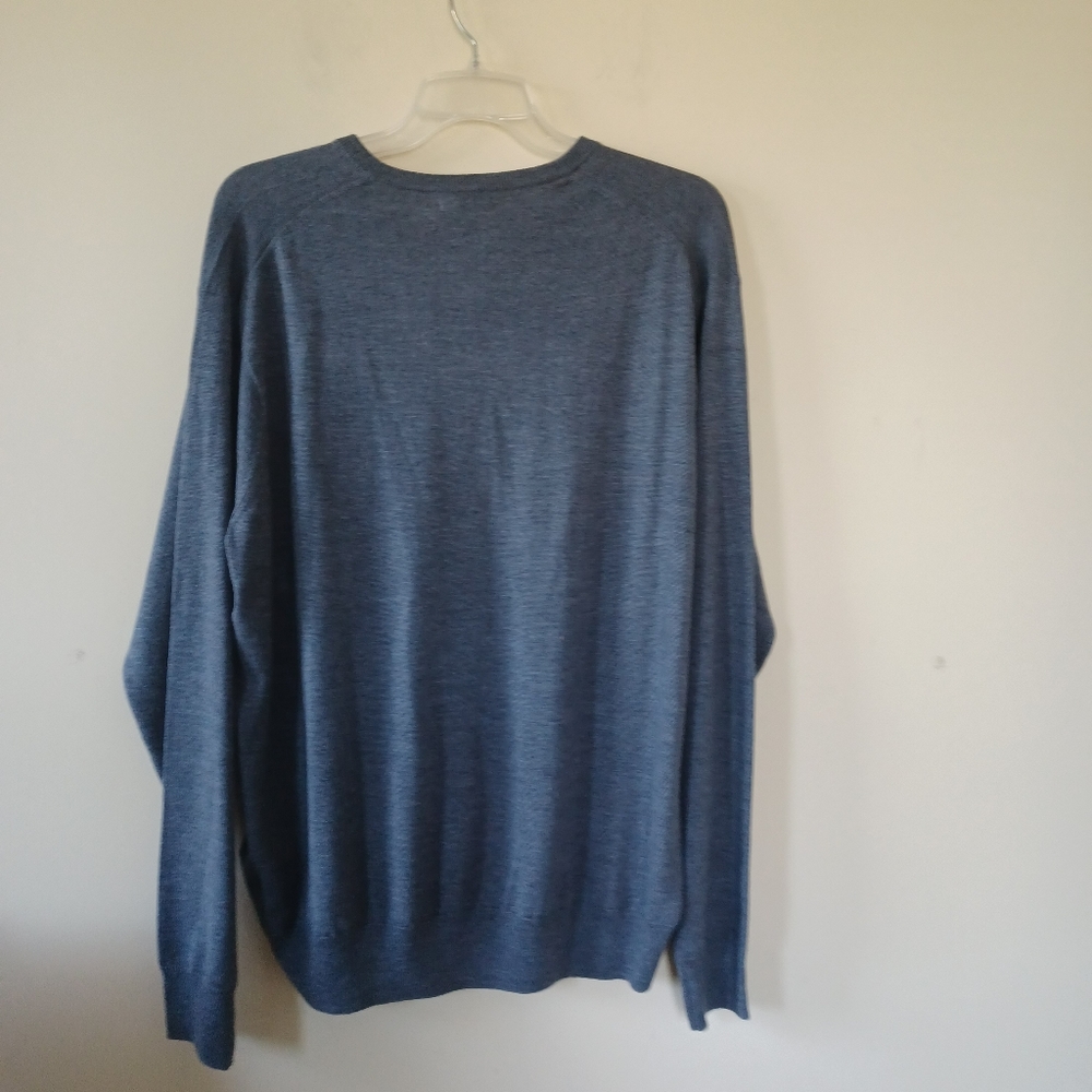 PETER MILLAR XXL MERINO SILK MEN'S CROWN SOFT V-NECK GRAY SWEATER New With Tags - Picture 4 of 5